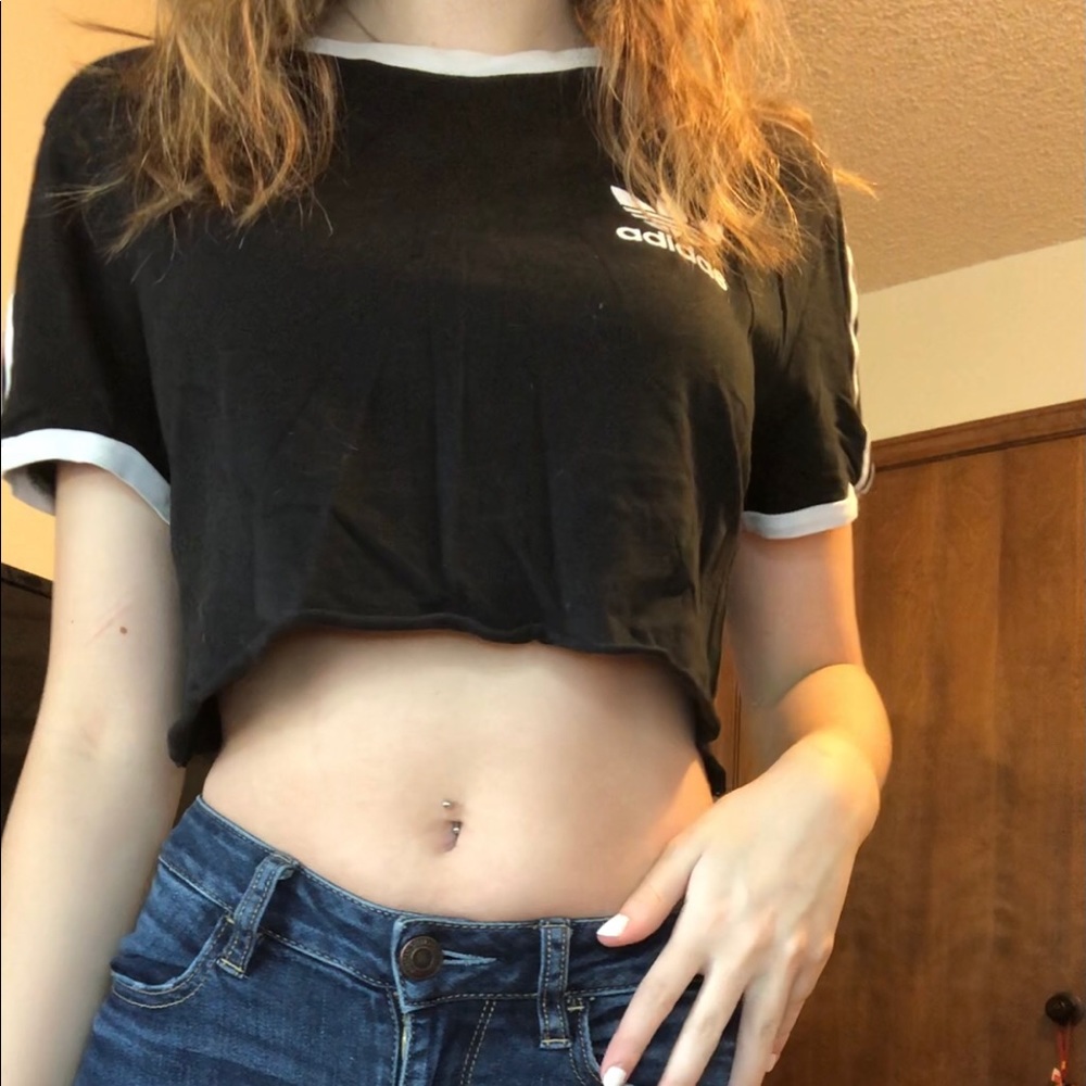 black adidas cropped top